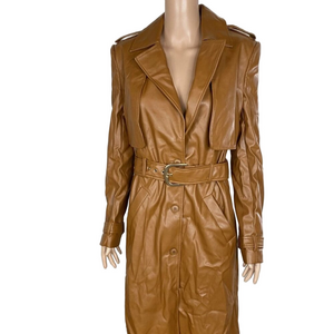 Bardot Faux Leather Trench Coat Tan Women’s 4/S